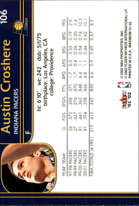 2001/2002 Fleer Maximum Basketball - Picture 63 of 115
