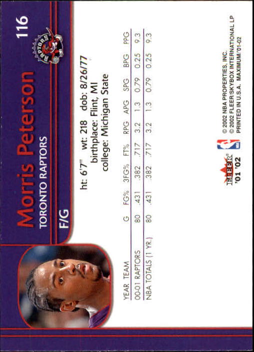 2001/2002 Fleer Maximum Basketball - Picture 69 of 115