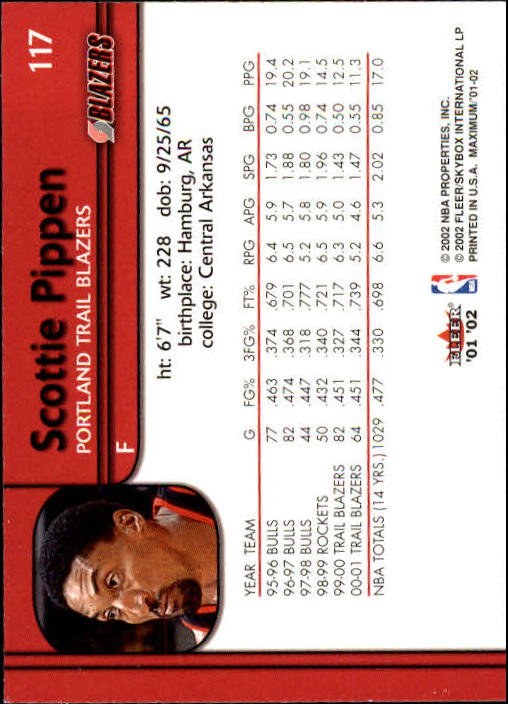 2001/2002 Fleer Maximum Basketball - Picture 71 of 115