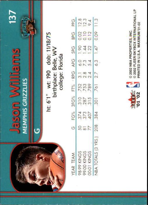 2001/2002 Fleer Maximum Basketball - Picture 79 of 115