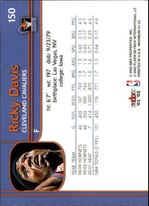 2001/2002 Fleer Maximum Basketball - Picture 89 of 115