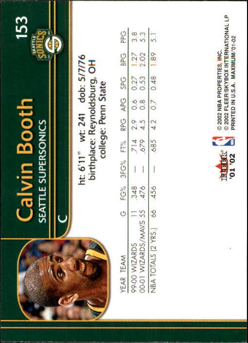 2001/2002 Fleer Maximum Basketball - Picture 91 of 115