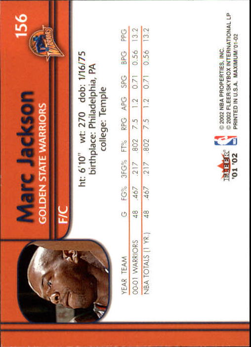 2001/2002 Fleer Maximum Basketball - Picture 95 of 115