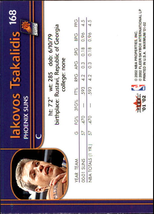 2001/2002 Fleer Maximum Basketball - Picture 103 of 115