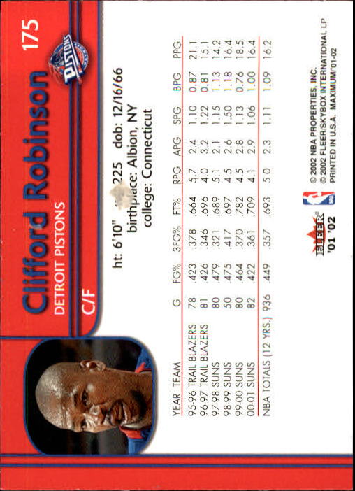 2001/2002 Fleer Maximum Basketball - Picture 109 of 115
