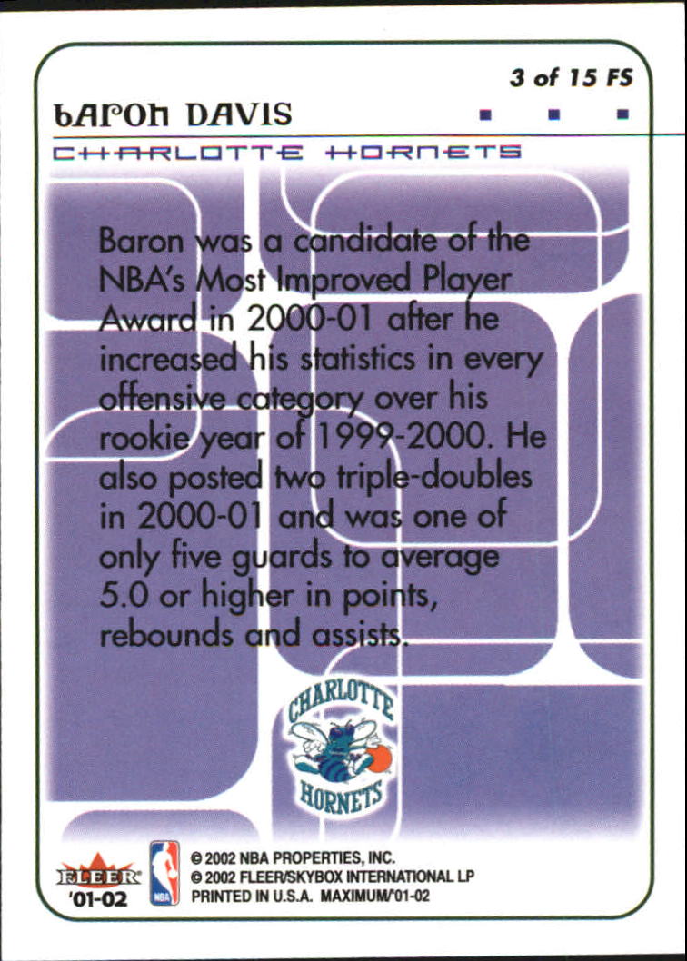 2001/2002 Fleer Maximum Basketball - Picture 111 of 115