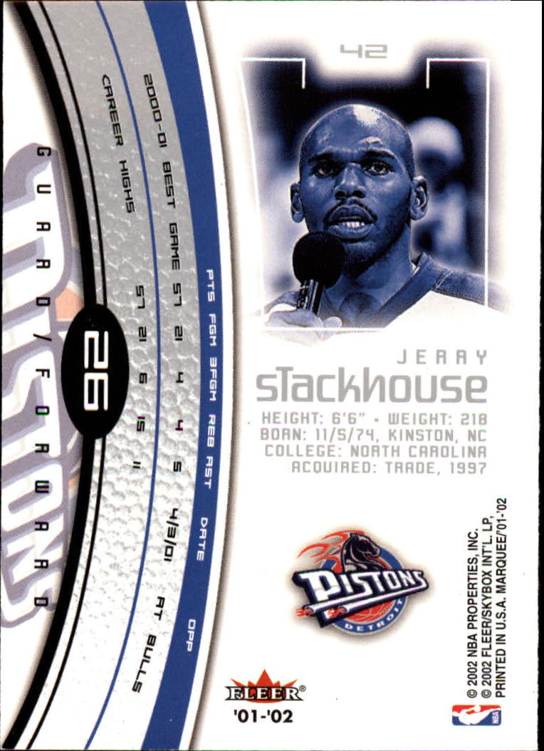 2001/2002 Fleer Marquee Basketball - Picture 21 of 61