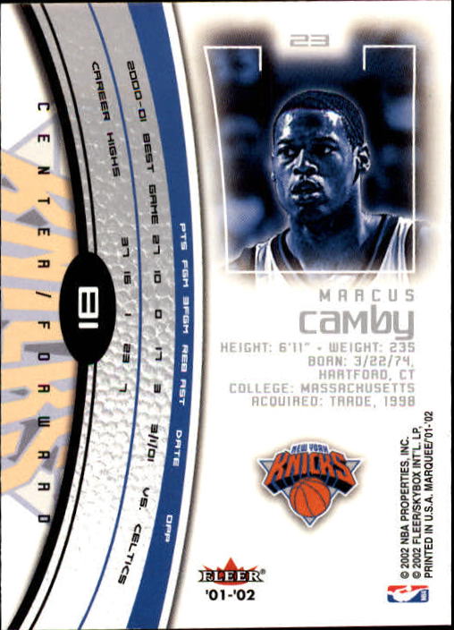2001/2002 Fleer Marquee Basketball - Picture 45 of 61