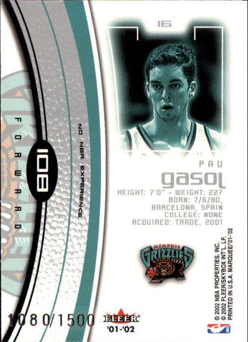 2001/2002 Fleer Marquee Basketball - Picture 53 of 61