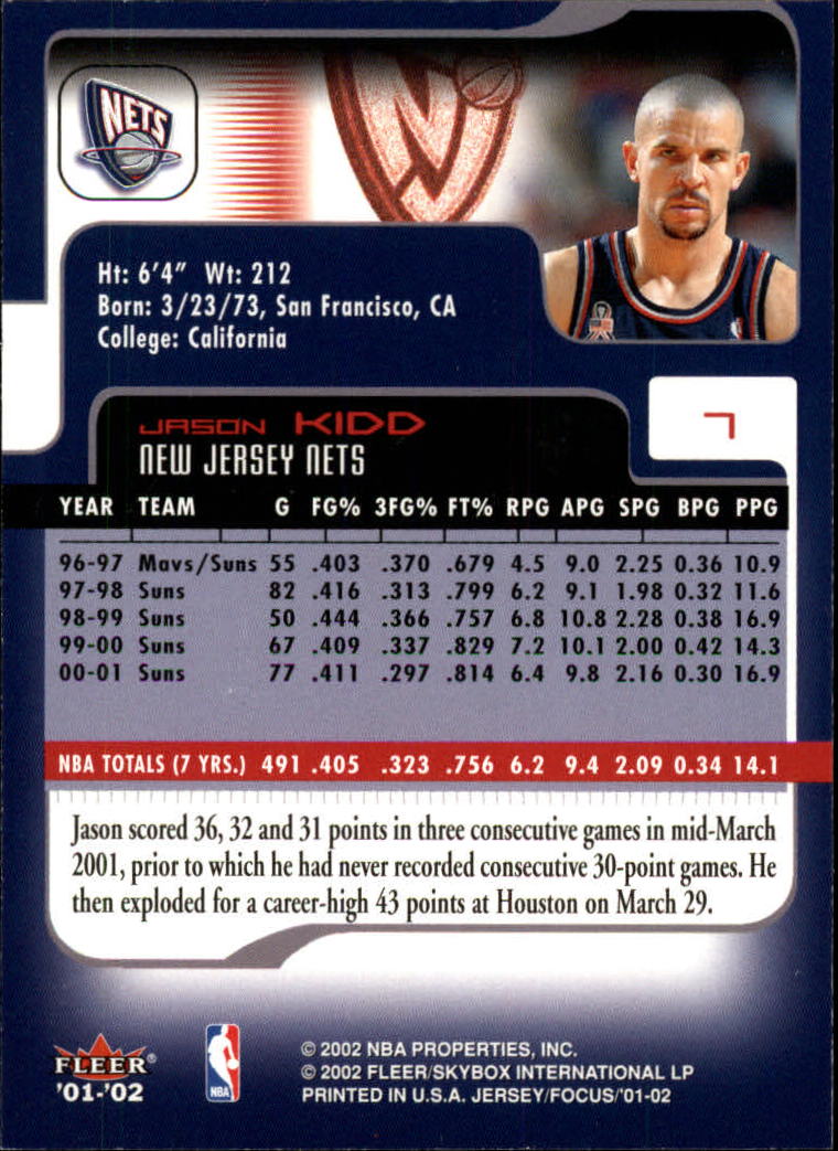 2001/2002 Fleer Focus Basketball - Picture 13 of 169