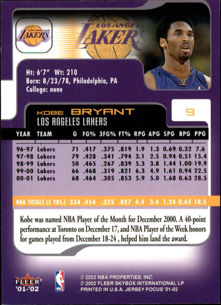 2001/2002 Fleer Focus Basketball - Picture 17 of 169