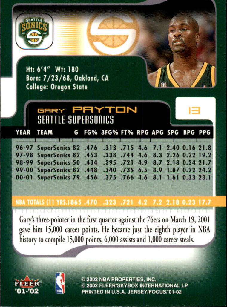 2001/2002 Fleer Focus Basketball - Picture 25 of 169