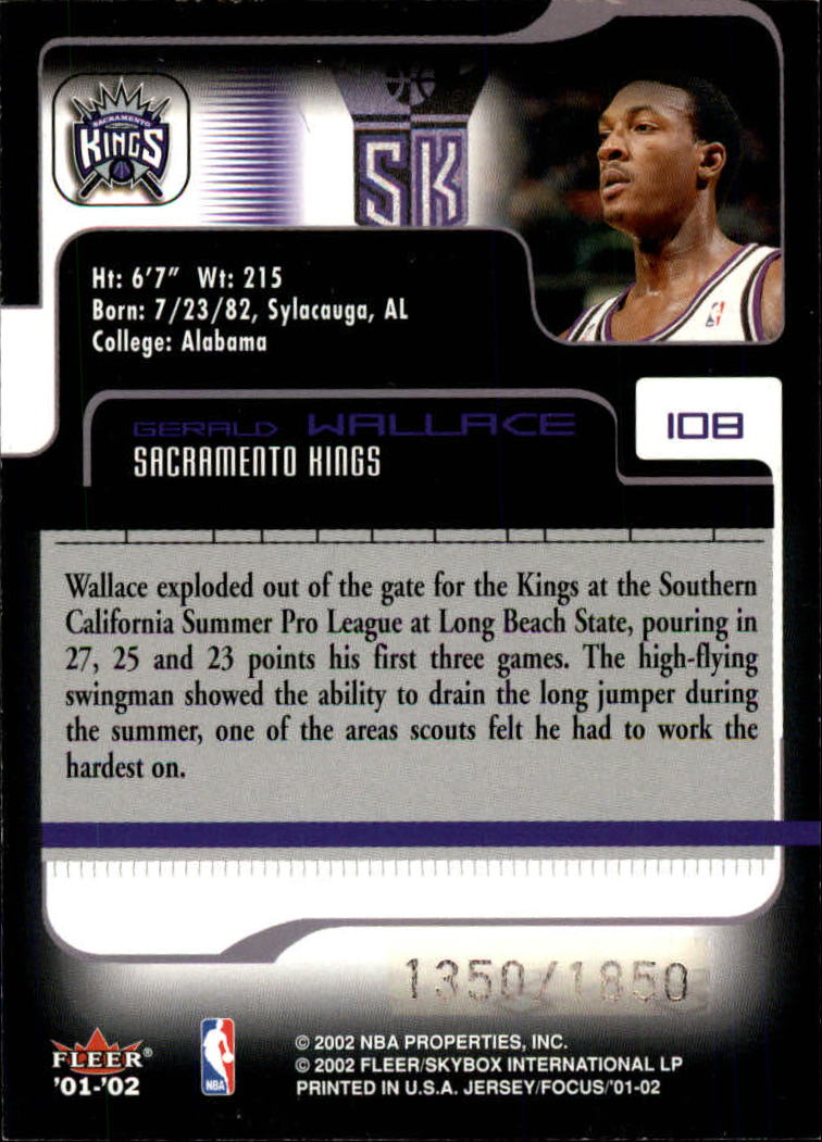 2001/2002 Fleer Focus Basketball - Picture 163 of 169