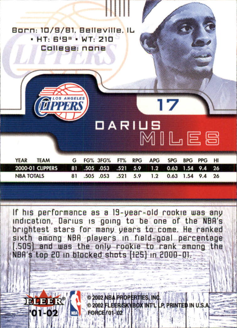 2001/2002 Fleer Force Basketball - Picture 15 of 183