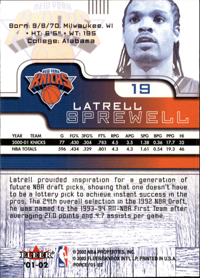 2001/2002 Fleer Force Basketball - Picture 17 of 183