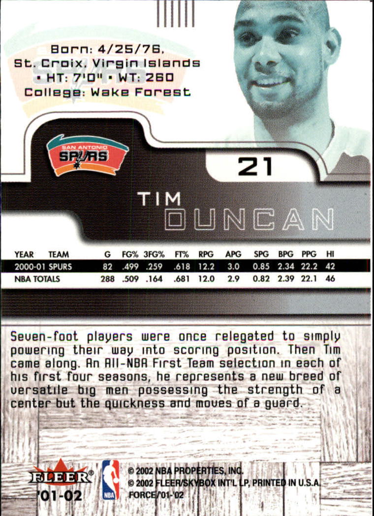 2001/2002 Fleer Force Basketball - Picture 21 of 183