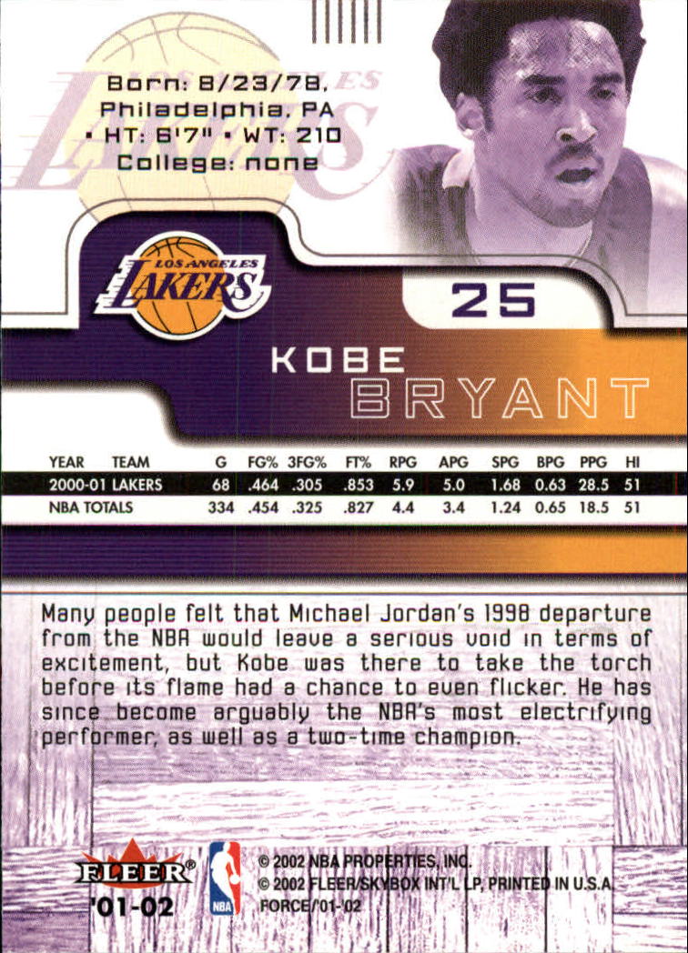 2001/2002 Fleer Force Basketball - Picture 25 of 183