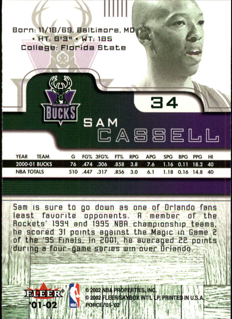 2001/2002 Fleer Force Basketball - Picture 37 of 183