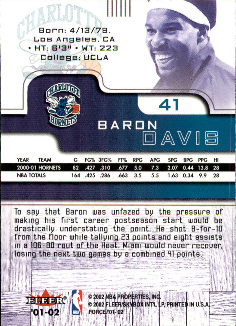 2001/2002 Fleer Force Basketball - Picture 45 of 183