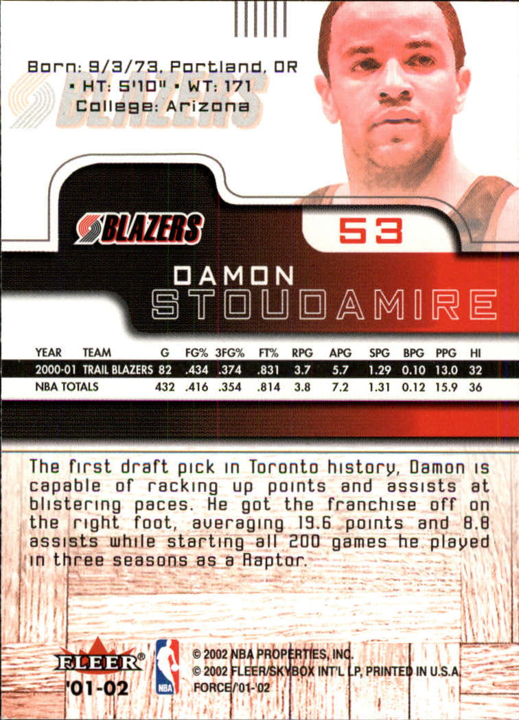 2001/2002 Fleer Force Basketball - Picture 63 of 183