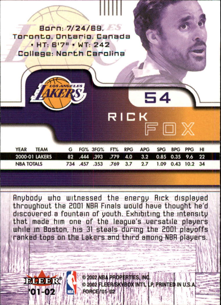 2001/2002 Fleer Force Basketball - Picture 65 of 183