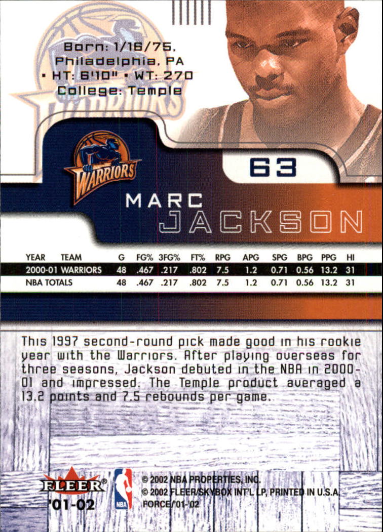 2001/2002 Fleer Force Basketball - Picture 71 of 183