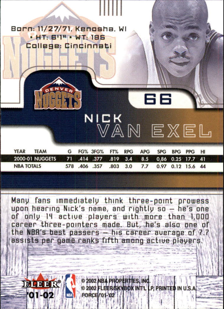2001/2002 Fleer Force Basketball - Picture 73 of 183