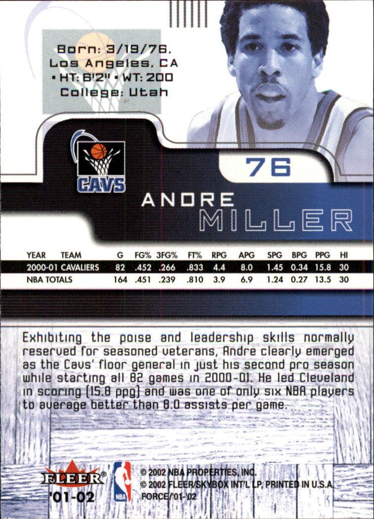 2001/2002 Fleer Force Basketball - Picture 87 of 183