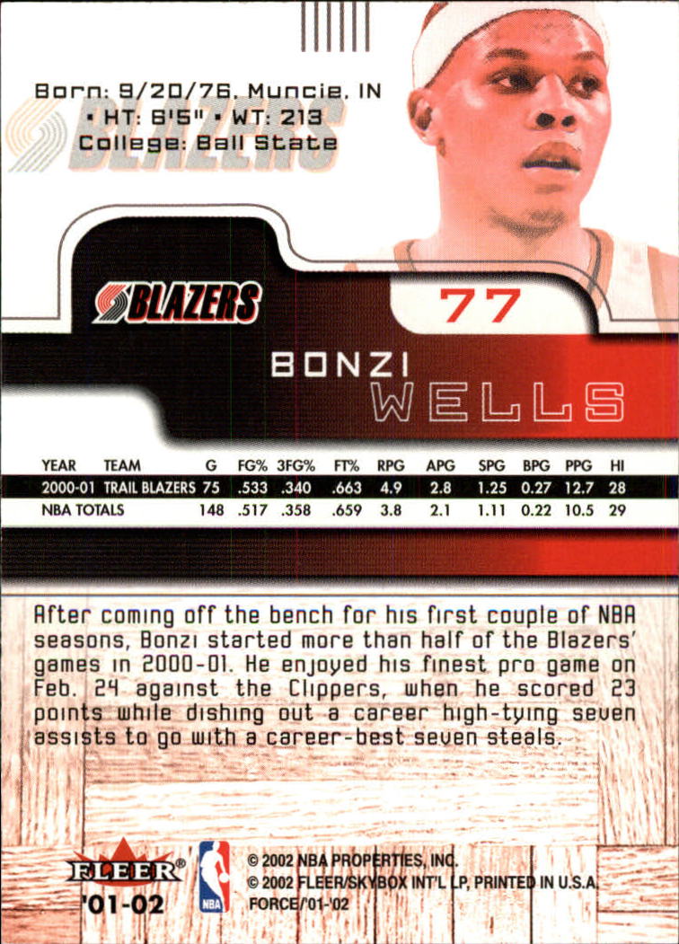 2001/2002 Fleer Force Basketball - Picture 89 of 183