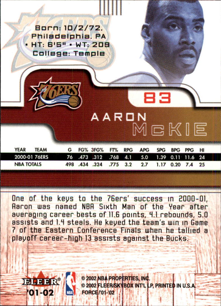 2001/2002 Fleer Force Basketball - Picture 97 of 183