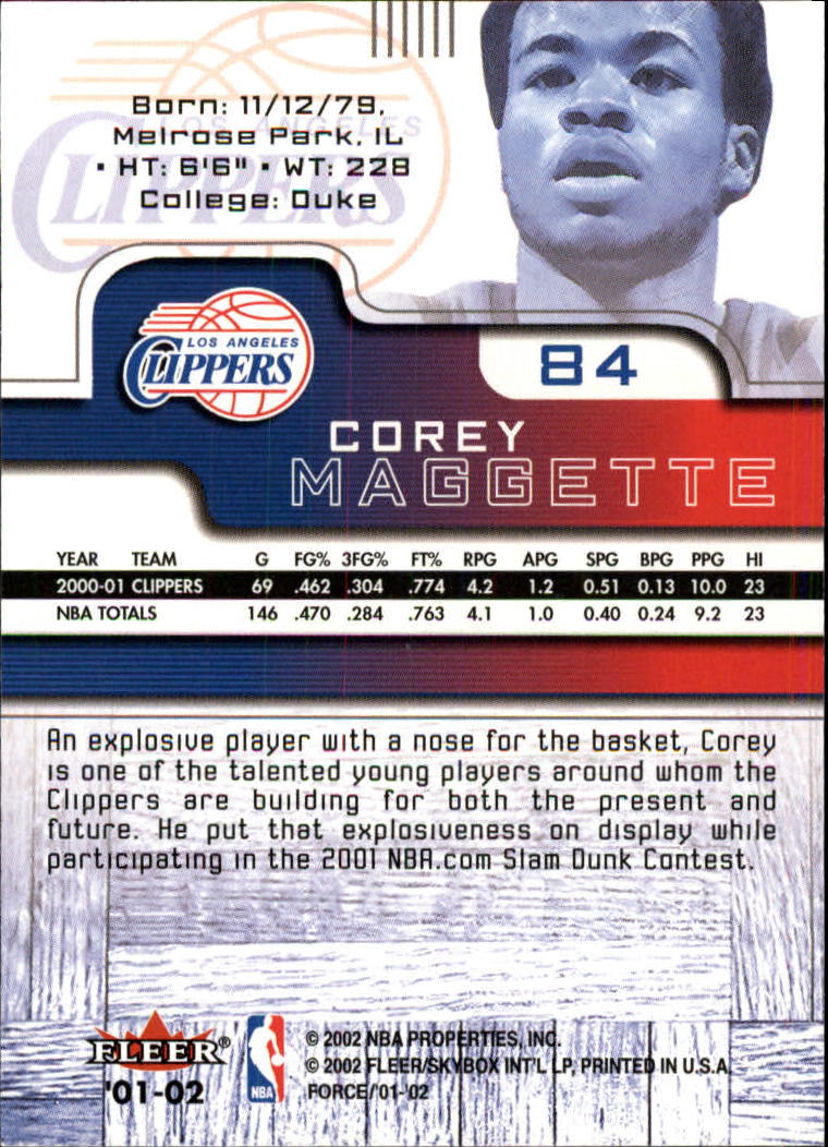 2001/2002 Fleer Force Basketball - Picture 99 of 183