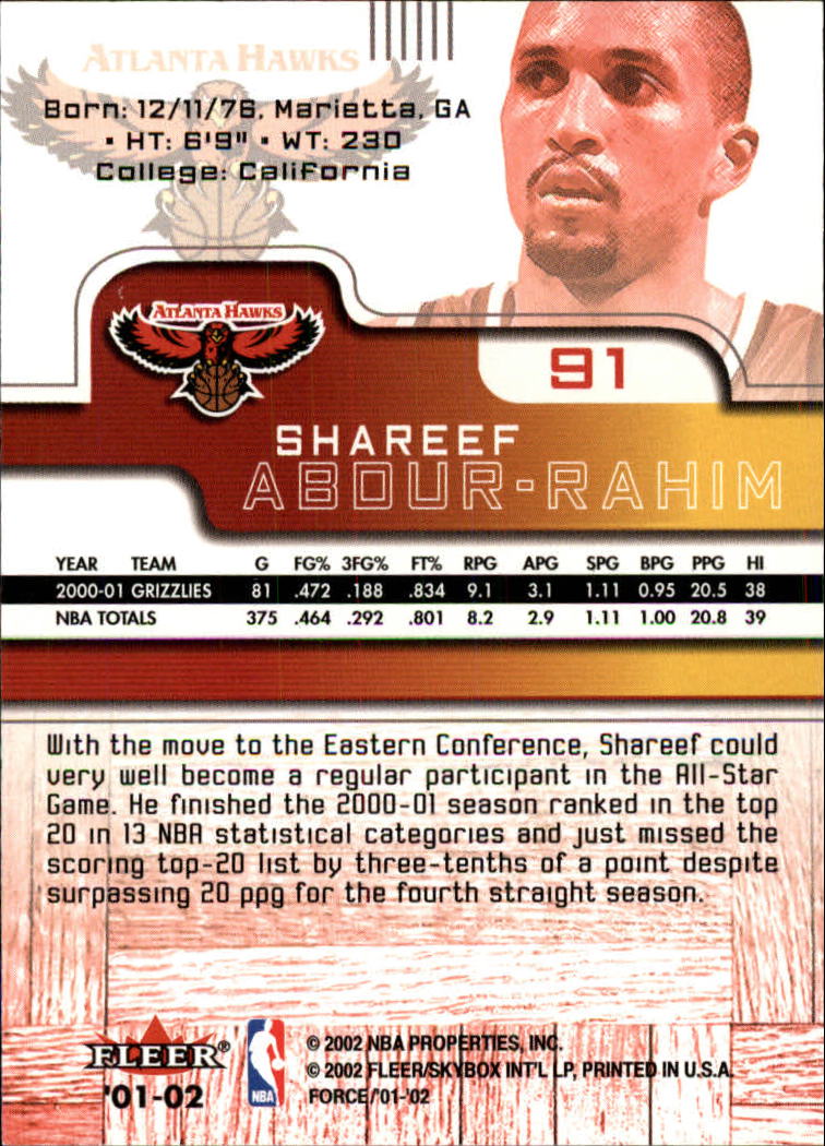 2001/2002 Fleer Force Basketball - Picture 105 of 183