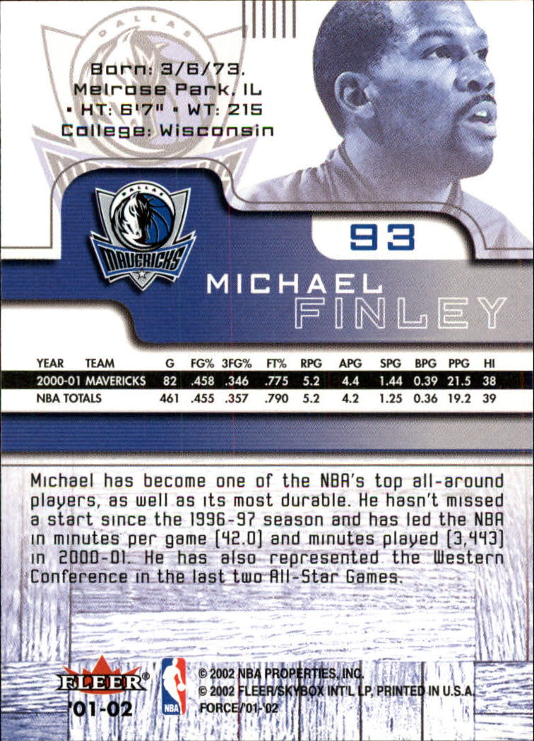 2001/2002 Fleer Force Basketball - Picture 107 of 183