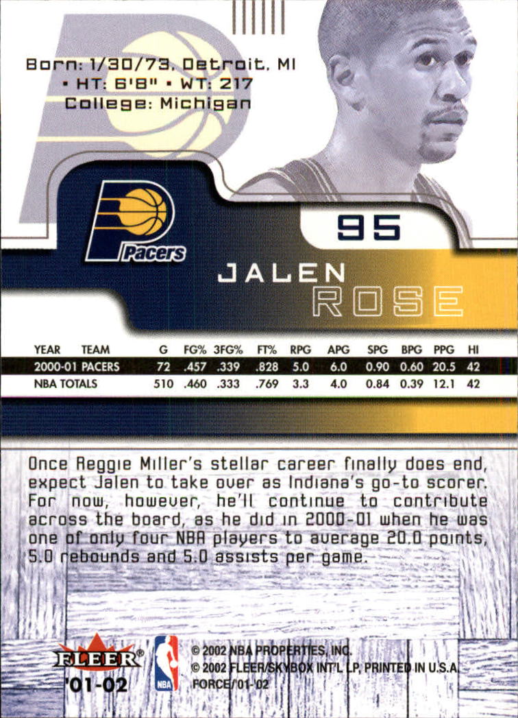 2001/2002 Fleer Force Basketball - Picture 109 of 183