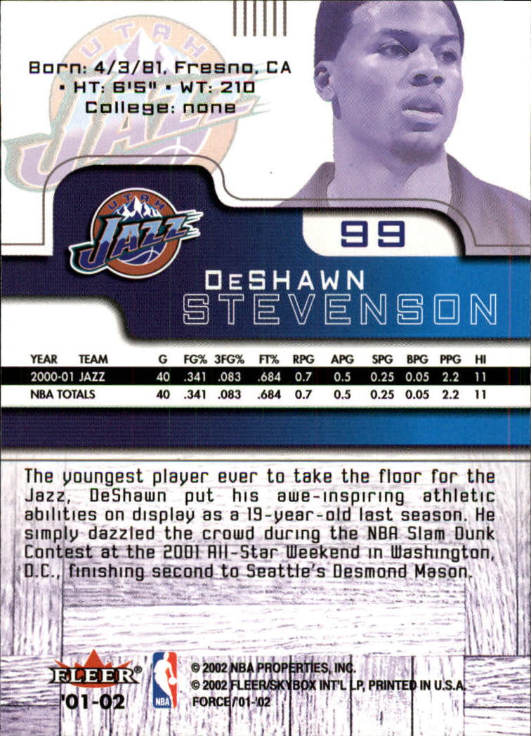 2001/2002 Fleer Force Basketball - Picture 115 of 183