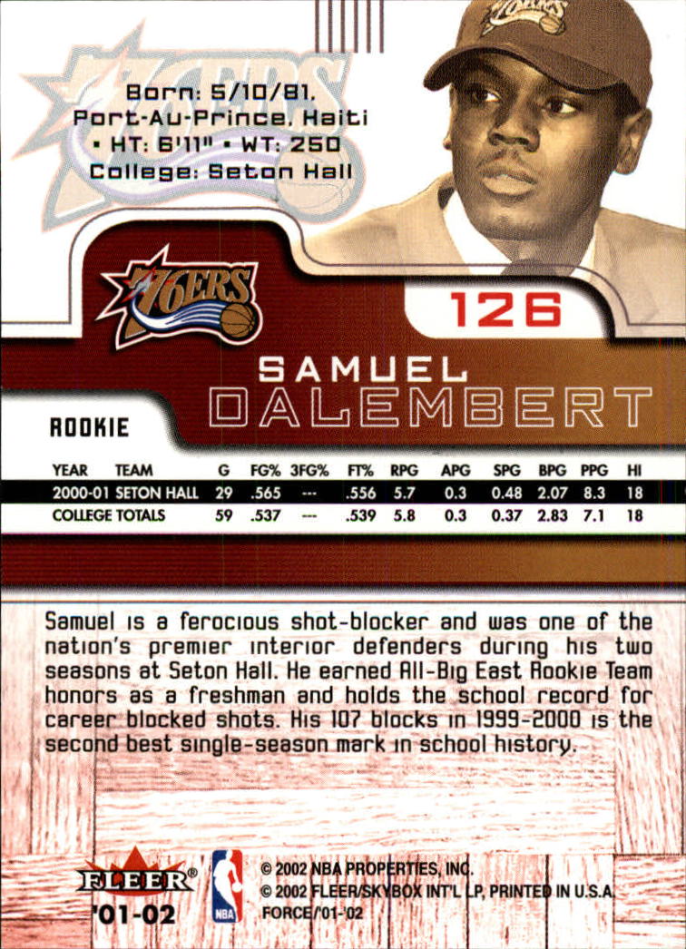 2001/2002 Fleer Force Basketball - Picture 119 of 183
