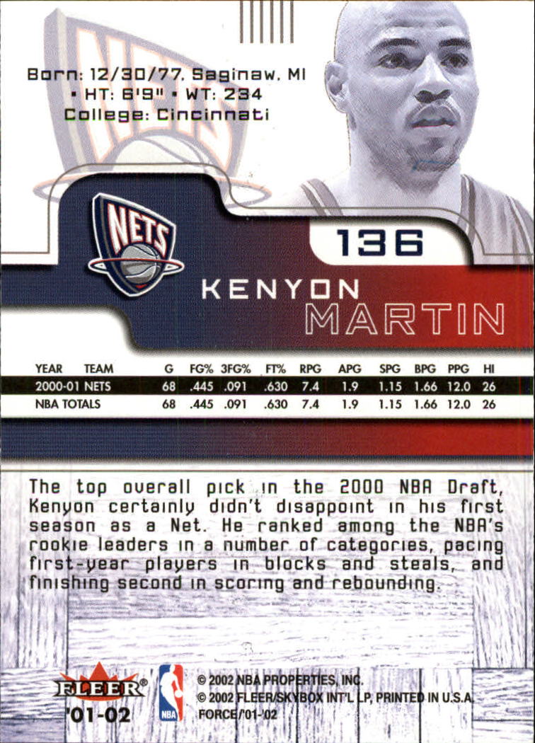 2001/2002 Fleer Force Basketball - Picture 125 of 183