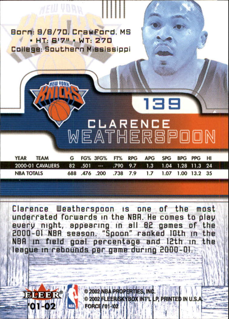 2001/2002 Fleer Force Basketball - Picture 129 of 183