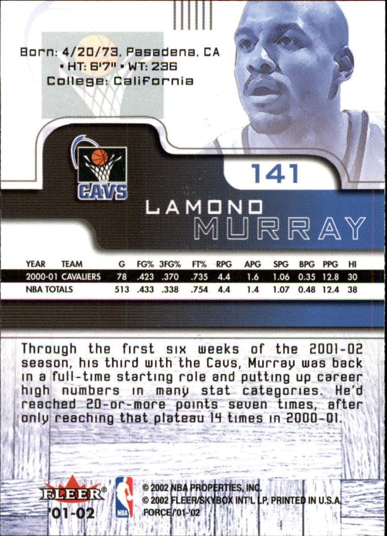 2001/2002 Fleer Force Basketball - Picture 131 of 183
