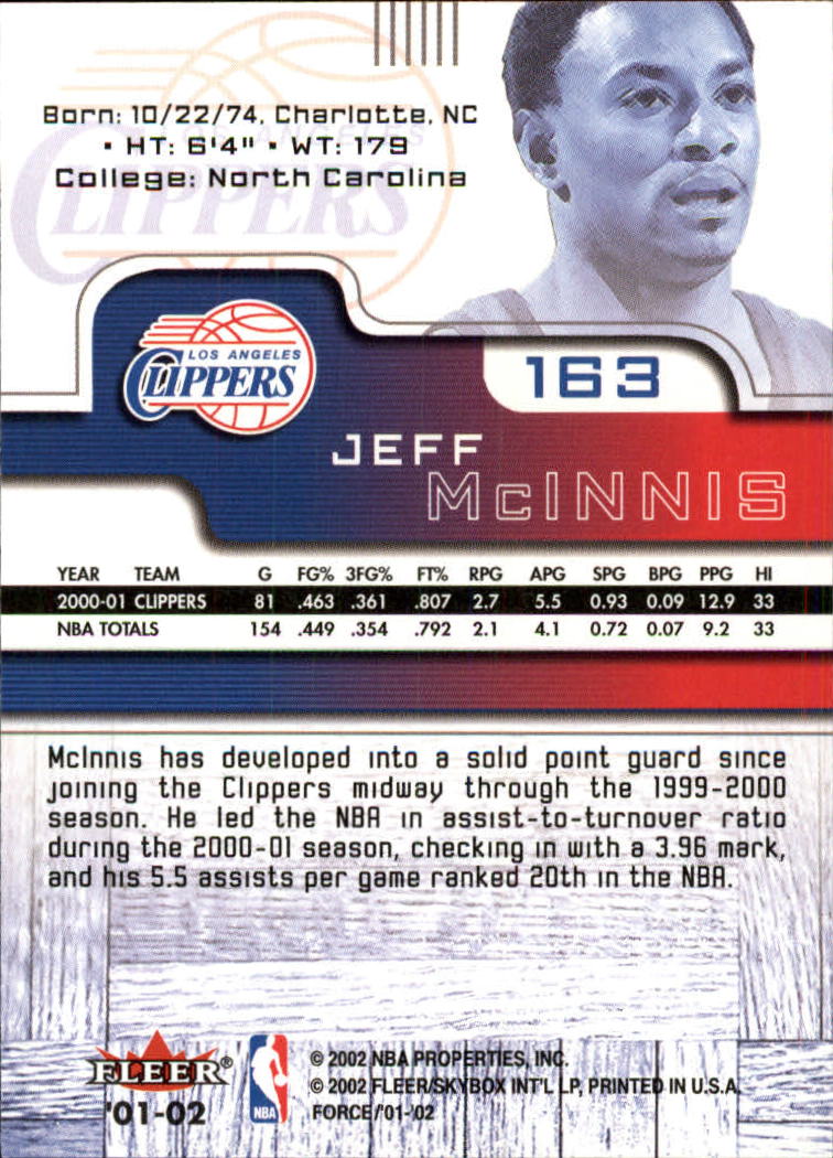2001/2002 Fleer Force Basketball - Picture 149 of 183