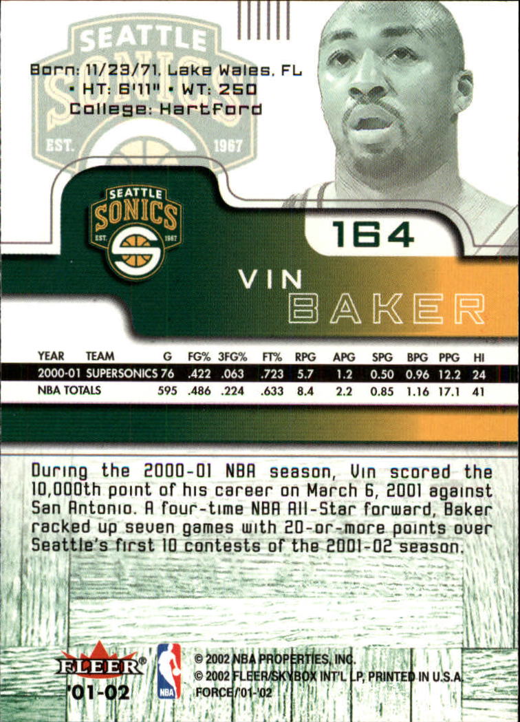 2001/2002 Fleer Force Basketball - Picture 151 of 183