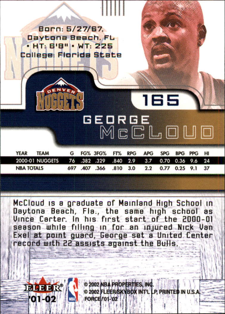 2001/2002 Fleer Force Basketball - Picture 153 of 183