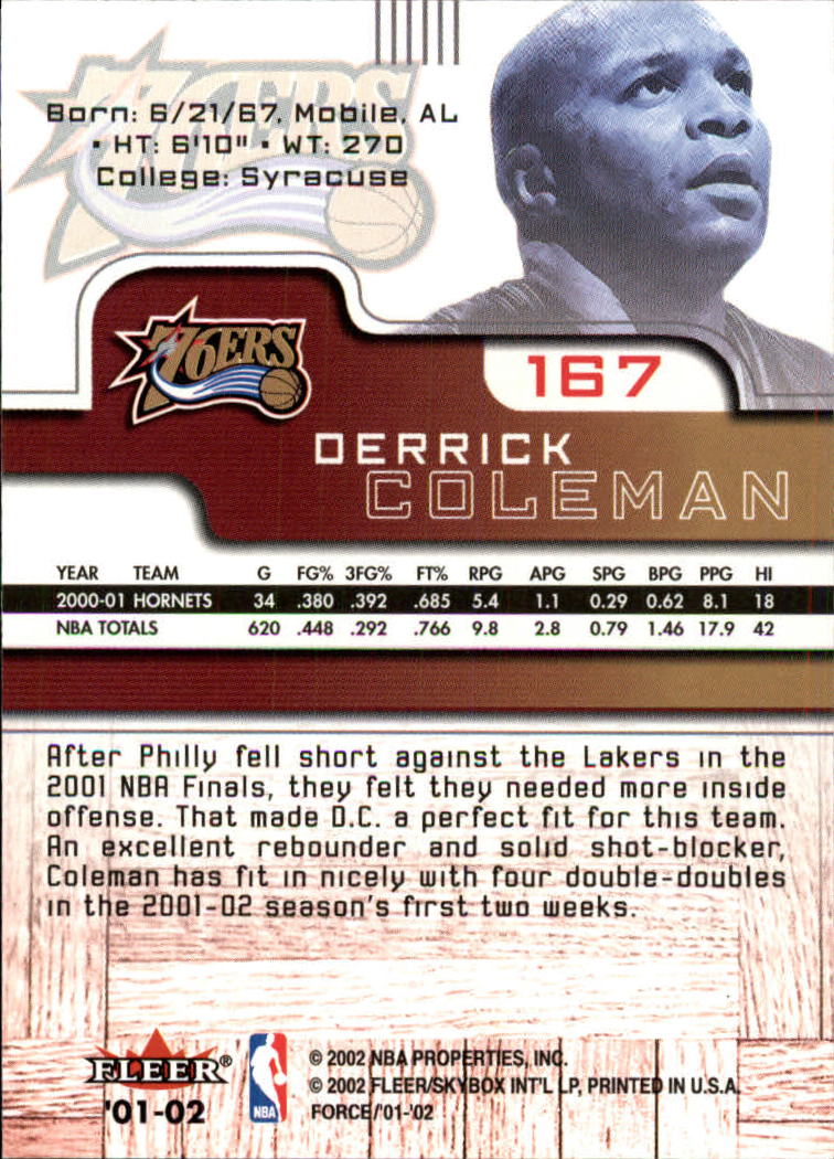 2001/2002 Fleer Force Basketball - Picture 157 of 183