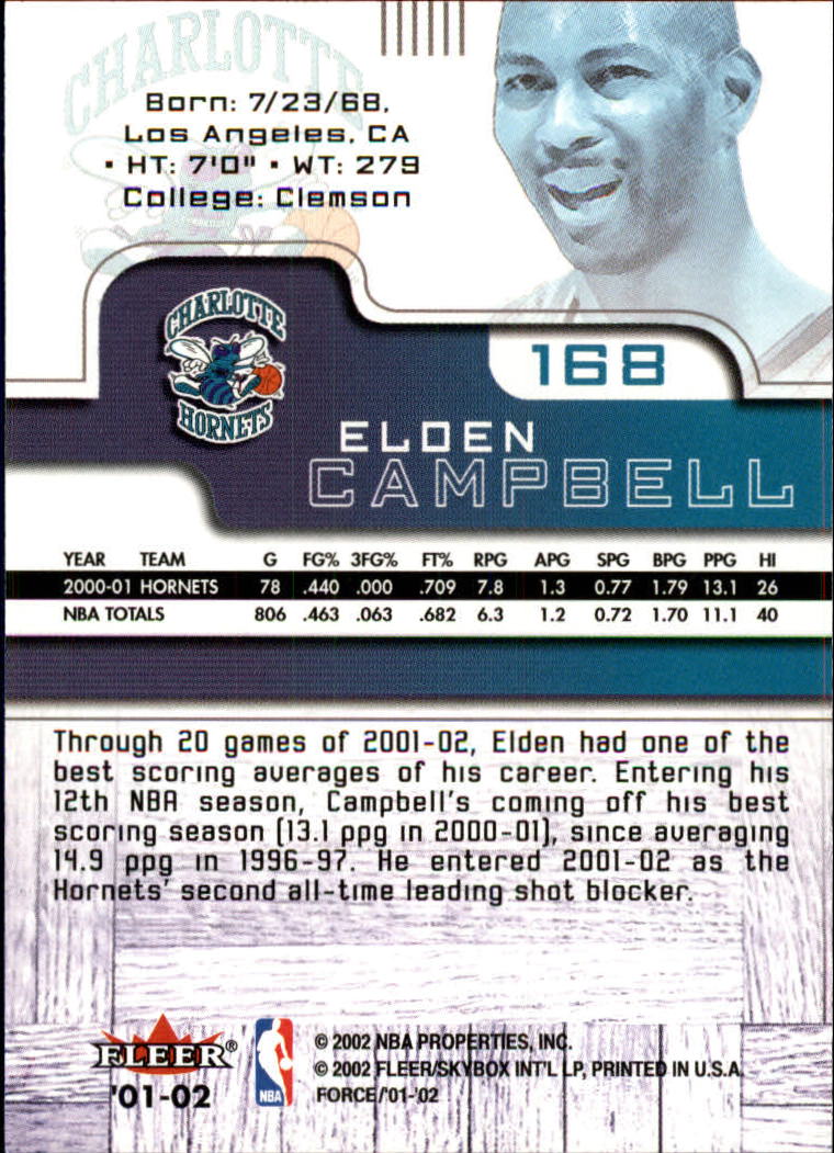 2001/2002 Fleer Force Basketball - Picture 159 of 183