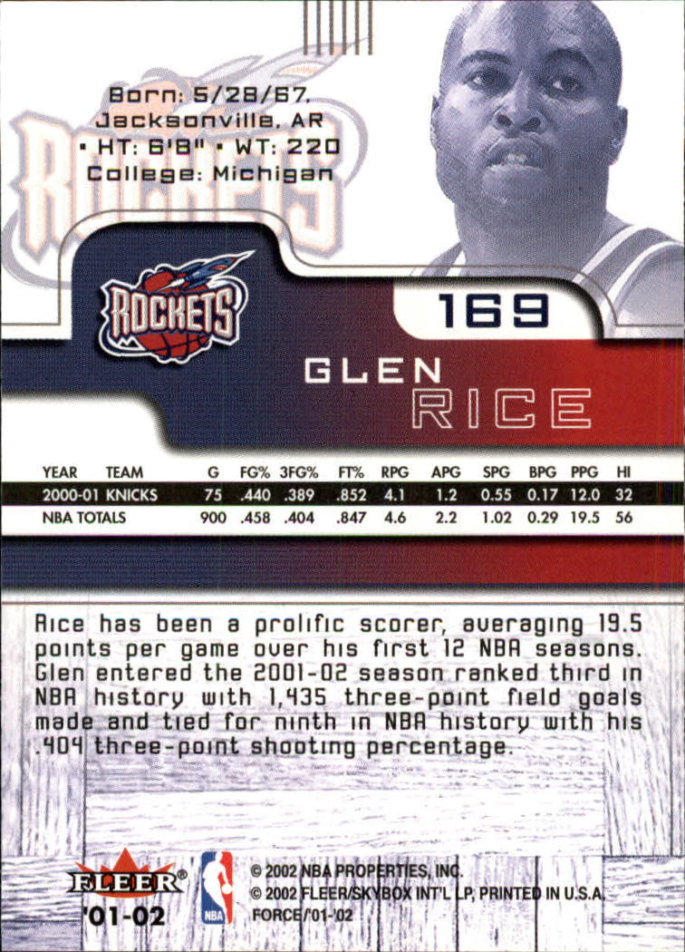 2001/2002 Fleer Force Basketball - Picture 161 of 183