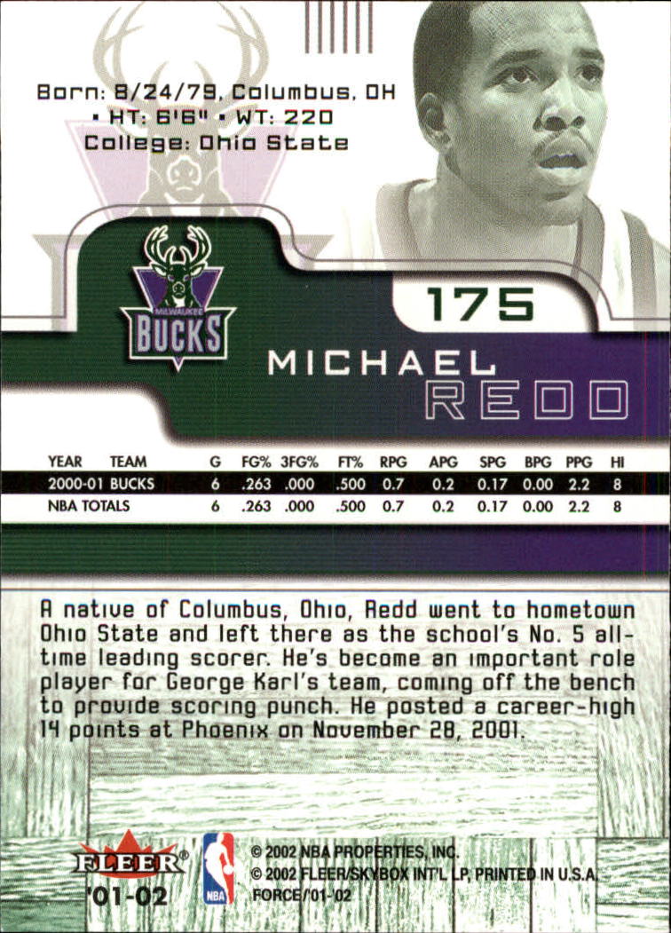 2001/2002 Fleer Force Basketball - Picture 171 of 183