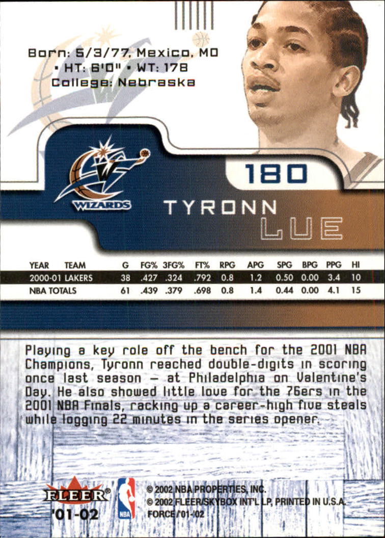 2001/2002 Fleer Force Basketball - Picture 179 of 183