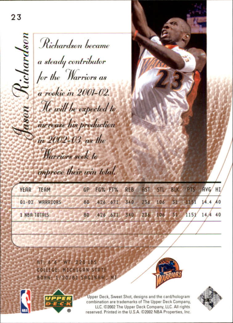 2002/2003 Sweet Shot (Upper Deck) Basketball - Picture 123 of 153