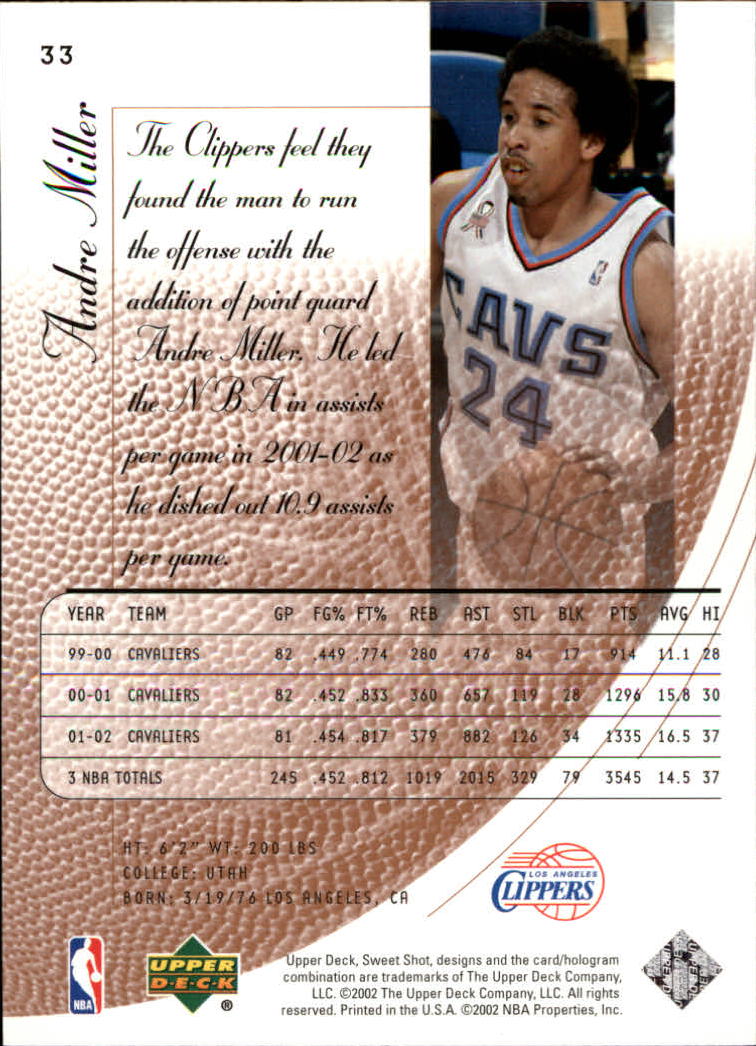 2002/2003 Sweet Shot (Upper Deck) Basketball - Picture 105 of 153