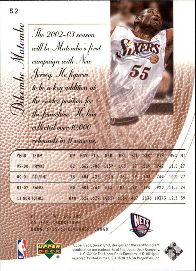 2002/2003 Sweet Shot (Upper Deck) Basketball - Picture 75 of 153